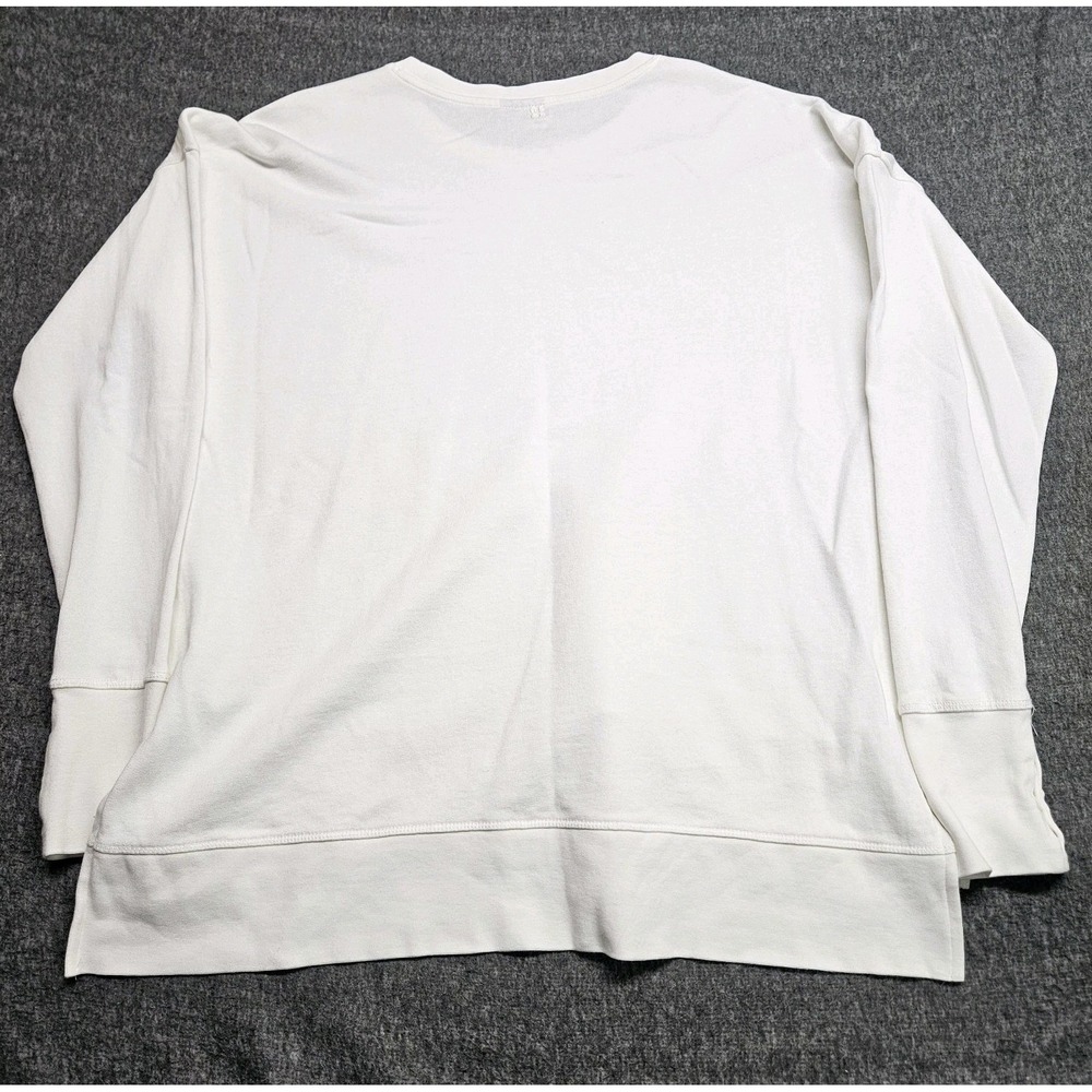 Sweaty Betty Sweatshirt Womens Large White Terry Raglan Pullover Crewneck - Picture 7 of 12